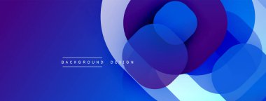 Soyut mavi tasarım, üst üste binen daireler, gradyanlar. Modern estetik, arka planlar ve sunumlar için uygun. Minimalist kompozisyon.
