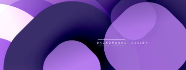 Soyut mor katmanlar dinamik arkaplan yaratır. Yumuşak eğimler, üst üste binen şekiller modern estetik sunuyor. Minimalist tasarım.