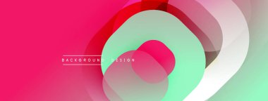 Soyut katmanlar dinamik bileşim yaratır. Pembe, yeşil, beyaz renkler kusursuz bir şekilde harmanlanır. Arka planlar için modern tasarım ögesi.