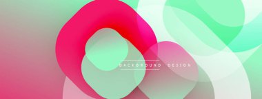 Soyut renkli şekiller örtüşüyor ve yumuşak gradyanlar yaratıyor. Şeffaf elementlerle modern tasarım, canlı renkler, pürüzsüz geçişler..