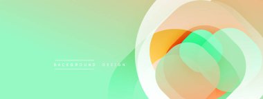 Soyut renkli katmanlar modern tasarım yaratır. Yumuşak eğimler, dairesel şekiller, hoş görsel efektler. Minimalist arkaplan.