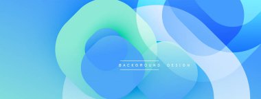Soyut mavi arkaplan özellikleri üst üste binen şeffaf daireler. Yumuşak eğimler akışkan, modern görsel efekt yaratır. Minimalist tasarım.