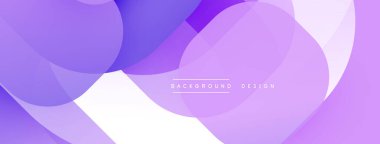 Soyut mor tasarım, üst üste binen daireler, gradyanlar. Minimalist stil yumuşak, modern görsel efekt yaratır.