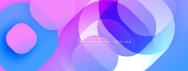 Soyut renkli katmanlar dinamik görsel efekt yaratır. Yumuşak eğimler, akışkan şekiller hareketi, modern tasarımı akla getiriyor..