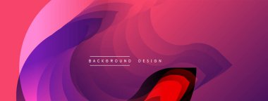 Soyut sıvı şekilleri, canlı pembeler, morlar dinamik bir zemin oluşturur. Modern tasarım, pürüzsüz eğimler görsel ilgi sunar.