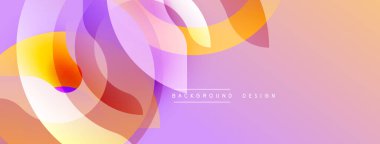 Soyut katmanlar örtüşüyor, canlı gradyanlar yaratıyor. Yumuşak renkler harmanlanır, modern tasarım ögesi oluşturulur. Minimalist estetik, pürüzsüz geçişler.