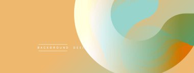 Soyut tasarım akışkan şekiller, yumuşak eğilimler içerir. Sıcak tonlar serin renklerle harmanlanır ve dinamik görsel efekt yaratır..