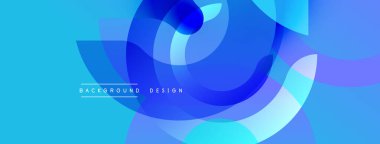 Soyut mavi şekiller örtüşür, dinamik görsel efekt yaratır. Renkler derinliği gösteriyor, modern tasarım estetiği..