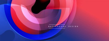 Soyut renkli katmanlar dinamik görsel efekt yaratır. Kırmızı, pembe, mavi renkler kusursuz bir şekilde harmanlanır. Modern tasarım ögesi.