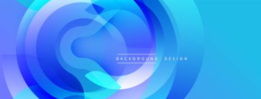 Soyut mavi katmanlar dinamik dairesel tasarım yaratır. Yumuşak gradyanlar modern görsel deneyim sunar. Arkaplan teknoloji ve yenilik öneriyor.