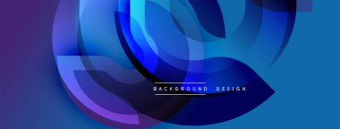 Soyut mavi tasarım üst üste binen yarı saydam şekiller. Renkler derinlik yaratır, modern estetik. Minimalist kompozisyon, uygun arkaplan.