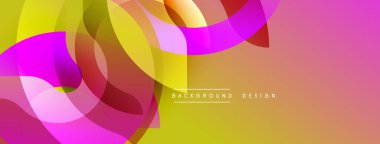 Soyut renkli şekiller dinamik kompozisyon oluşturur. Gradyan renkleri düzgün bir şekilde harmanlanarak modern görsel deneyim sunuyor..