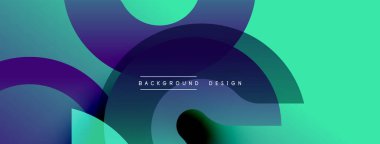 Soyut katmanlar örtüşüyor, canlı gradyanlar yaratıyor. Turkuaz, mor, mavi renkler dizaynda baskın. Modern estetik.