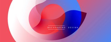 Soyut renkli şekiller çakışıyor. Gradyan renkler dinamik görsel efekt yaratır. Arkaplan ve sunumlar için uygun modern tasarım.