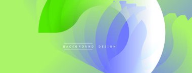 Soyut gradyan şekiller akıcı, modern tasarım yaratır. Yumuşak renkler karışır, organik görsel elementler oluşturur. Minimalist estetik.