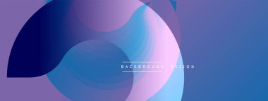 Soyut sıvı şekilleri, gradyanlar. Mor, mavi renkler dinamik kompozisyon yaratır. Arka planlar için modern tasarım ögesi.