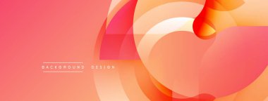 Soyut tasarım özellikleri üst üste binen turuncu daireler. Gradyan gölgeler dinamik görsel efekt yaratır. Minimalist tarz, modern estetik.