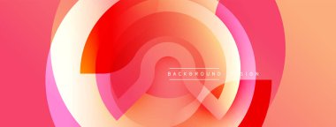 Soyut geometrik tasarım. Eşmerkezli daireler, gradyanlar, sıcak renkler dinamik görsel efekt yaratır. Modern arkaplan dokusu.