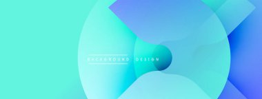 Soyut arkaplan özellikleri üst üste binen daireler, gradyanlar. Turkuaz, mavi renkler modern, sakinleştirici görsel efektler yaratır. Minimalist tasarım.