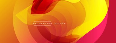 Soyut akışkan şekiller, sıcak renkler karışımı. Dinamik bileşim modern görsel efekt yaratır. Yumuşak eğimler hareketi, enerjiyi gösterir.