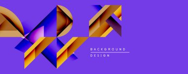 Soyut geometrik şekiller mor arka planla örtüşür. Altın, kahverengi renkler dinamik görsel efekt yaratır. Modern tasarım uygun arka planlar, sunumlar.