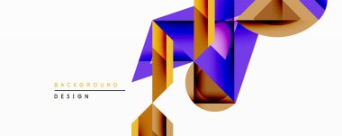 Soyut geometrik tasarım canlı mavi, altın şekiller içerir. Açısal biçimler, dinamik görsel efekt oluşturur. Dijital projeler için modern arkaplan.