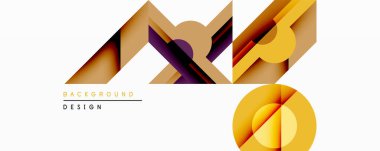 Soyut geometrik şekiller dinamik bileşim yaratır. Sıcak renk paleti, altın, kahverengi ve mor renklerin yer aldığı tasarıma baskın gelir. Arka planlar ve sunumlar için modern estetik.