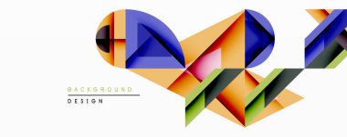 Soyut geometrik bileşim. Parlak şekiller örtüşür, dinamik görsel akış yaratır. Turuncu, mavi, yeşil renkler tasarımda baskın. Modern tarz, mevcut temiz çizgiler.