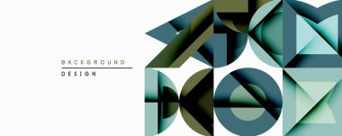 Soyut geometrik desen. Üst üste binen şekiller modern tasarım yaratır. Yeşil, gri, beyaz tonları görsel ilgi sunar. Arka planlar için minimalist estetik.