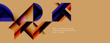 Soyut geometrik şekiller örtüşür, dinamik görsel efekt yaratır. Sıcak renkler baskın gelir, havalı mavilerle zıtlaşır. Minimalist tasarım arka planlara, sunumlara uyuyor.