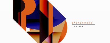 Soyut geometrik bileşim. Üst üste binen şekiller dinamik görsel efekt yaratır. Sıcak renkler baskın gelir, havalı mavilerle zıtlaşır. Arka planlar için modern tasarım ögesi.