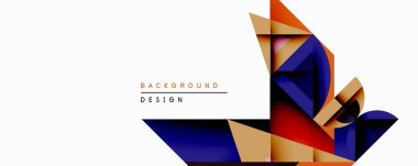 Soyut geometrik bileşim. Üst üste binen şekiller, dinamik görsel ilgi yaratır. Kırmızı, altın, donanma renkleri tasarımda baskın. Minimalist estetik, temiz çizgiler modern hissi sunar.