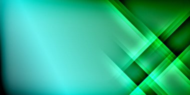Soyut arkaplanda canlı yeşil turkuaz çizgiler var. Karanlık bölgeler parlak gradyanlarla tezat oluşturarak, dinamik görsel efekt yaratır.