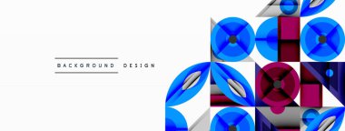 Soyut geometrik desen. Mavi, mor kareler dinamik görsel efekt yaratır. Arkaplan ve sunumlar için modern tasarım ögesi.