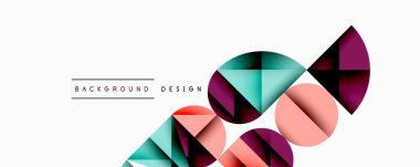 Soyut geometrik şekiller örtüşüyor, canlı renk eğimleri yaratıyor. Modern tasarım elementleri dinamik bileşim, temiz estetik.