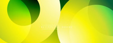Soyut sarı yeşil eğimli daireler kesişiyor. Modern tasarım, pürüzsüz geçişler, canlı renkler dinamik görsel efekt yaratır.