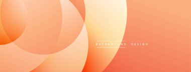 Soyut turuncu arka plan. Üst üste binen daireler dinamik ve modern görsel efektler yaratır. Yumuşak eğimler derinlik ve sıcaklık sağlar.