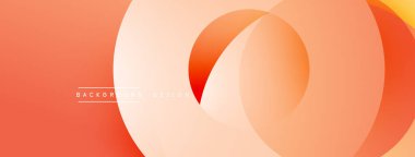 Soyut turuncu arka plan. Üst üste binen daireler dinamik görsel efekt yaratır. Gradyan gölgeler derinlik sağlar, modern estetik.