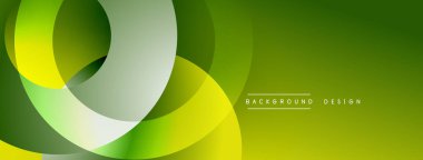 Soyut yeşil tasarım, üst üste binen daireler oluşturarak dinamik görsel akış yaratır. Modern estetik, arka planlar ve sunumlar için uygun..