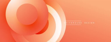 Soyut turuncu tasarım, üst üste binen daireler, gradyanlar, düz eğriler. Minimalist stil modern arkaplan yaratır.