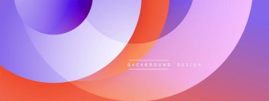 Soyut sıvı şekilleri örtüşür ve canlı bir değişim etkisi yaratır. Mor, turuncu, pembe renkler tasarımda baskın. Mevcut en küçük metin.