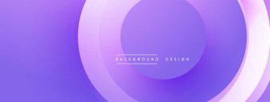 Mor soyut arka plan. Üst üste binen daireler değişim etkisi yaratır. Metin elementli minimalist tasarım. Yumuşak geçişler görünür.