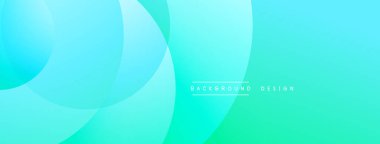 Soyut arkaplan özellikleri üst üste binen daireler, eğimli deniz mavisi renkleri. Minimalist tasarım, arka plan amacını gösteren metinler. Yumuşak geçişler modern estetik yaratıyor.