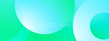 Soyut arkaplan özellikleri üst üste biniyor. Gradyan renkler turkuazdan açık maviye kayar. Metin elemanları mevcut olan minimalist tasarım.