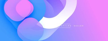 Soyut sıvı şekilleri, canlı mavi, mor gradyanlar. Arka planlar ve sunumlar için modern tasarım öğesi. Yumuşak geçişler, dinamik kompozisyon.