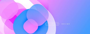 Soyut renkli çemberler çakışıyor, canlı bir değişim etkisi yaratıyor. Yumuşak pembeler, maviler, morlar pürüzsüzce harmanlanır. Modern tasarım ögesi.