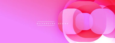 Soyut pembe arka plan. Üst üste binen daireler modern, dinamik görsel efektler yaratır. Dereceli gölgeler derinlik ve doku ekler. Minimalist tasarım.