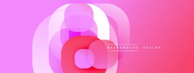 Soyut pembe tasarım, üst üste binen daireler oluşturarak dinamik görsel efekt yaratır. Dereceli gölgeler derinlik ekler, modern estetik.
