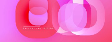 Soyut pembe tasarım, üst üste binen daireler, gradyanlar. Modern estetik, arka planlar ve sunumlar için uygun. Minimalist stil.
