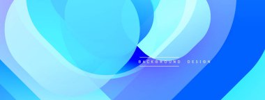 Soyut mavi katmanlar akışkan şekiller yaratır. Renkler derinliği, hareketi, modern estetiği gösteriyor. Arkaplan tasarımı ögesi.